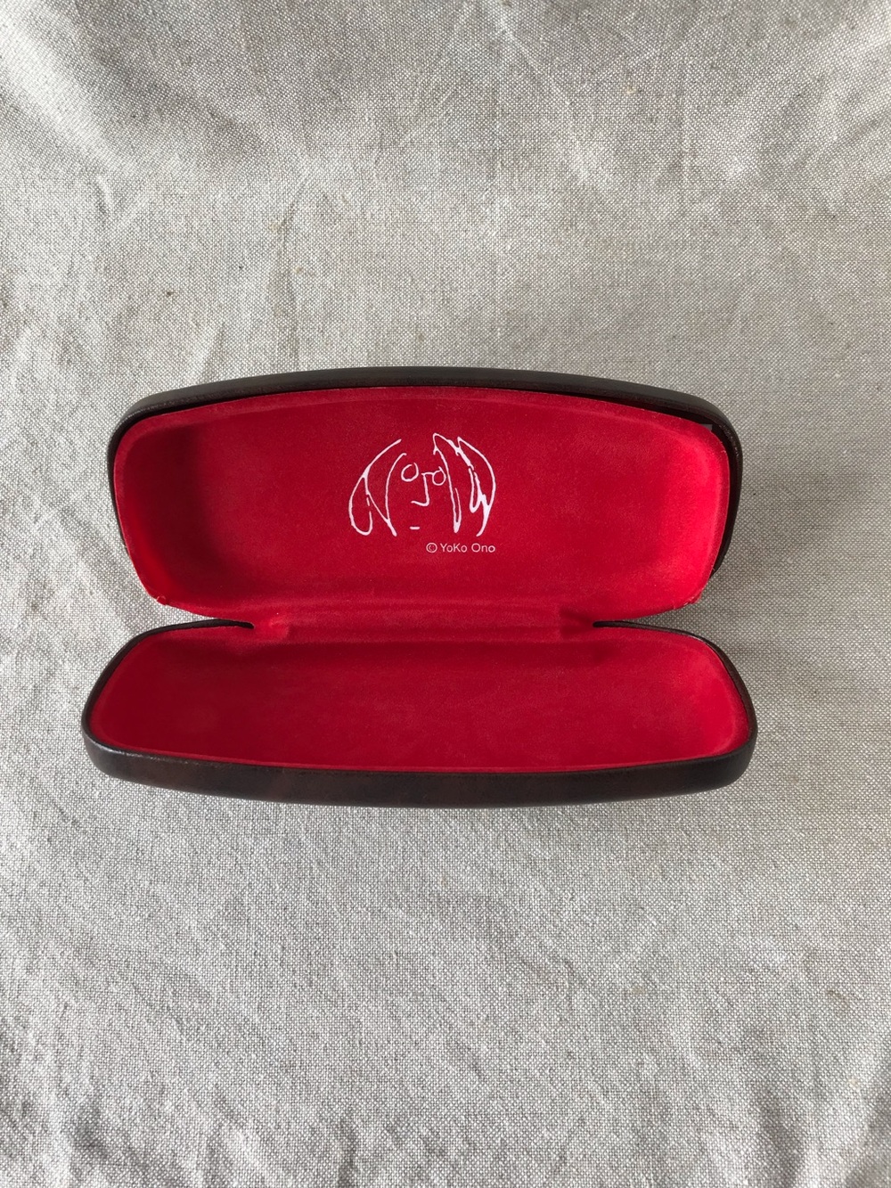 Vintage John Lennon Official Eyeglasses Case Brown Hard Shell